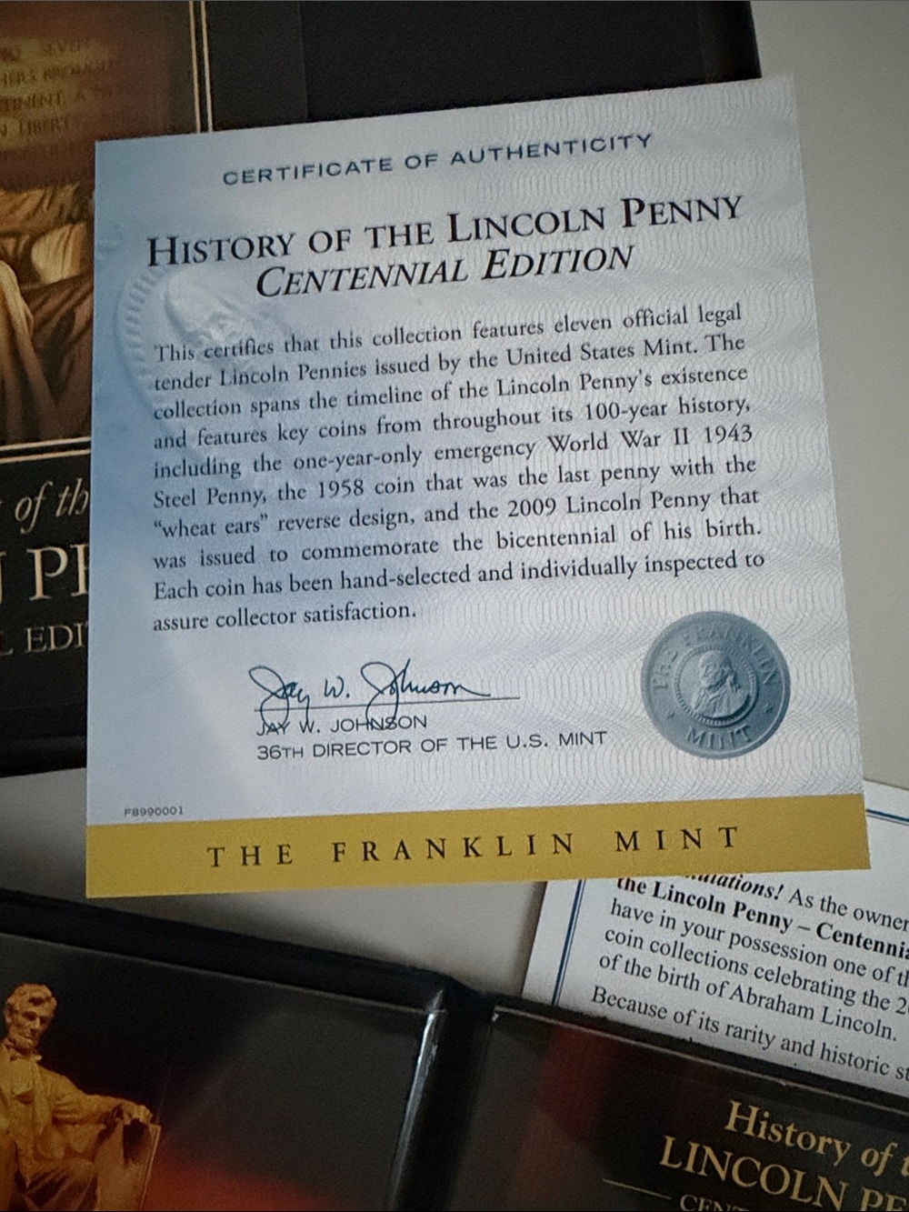 History of the Lincoln Penny Centennial Edition - 100th Anniversary Lincoln Cent - Picture 4 of 5